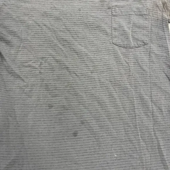 Vintage 90s Towncraft Grey Striped Blank Pocket T-Shirt - Picture 2 of 5